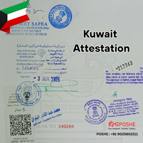 Kuwait Attestation - Poshe Solutions Kuwait certificate attestation